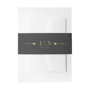 Bandeau De Faire-part Glam Art Deco Mariage ID1033