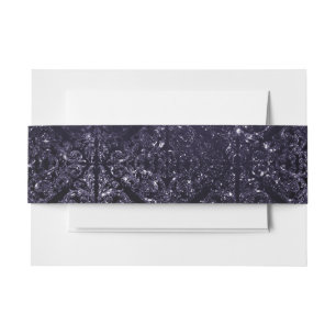 Bandeau De Faire-part Glimmery Indigo Grunge Midnight Purple Damask