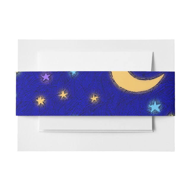 Bandeau De Faire-part Glowing Moon and Stars Etching Pattern Bands (Devant Example)