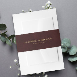 Bandeau De Faire-part Gold burgundy elegant wedding invitation