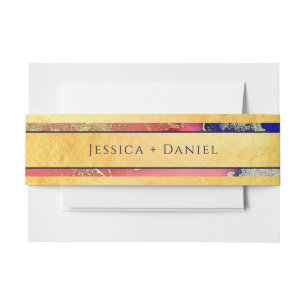 Bandeau De Faire-part Gold Foil rose violet Mariage nommé