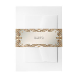 Bandeau De Faire-part Gold Ornate Frame Invitation Bande Belly