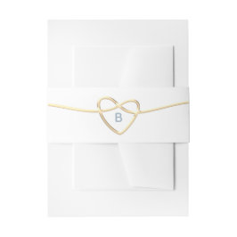 Bandeau De Faire-part Gold Rope Coeur Mariage Belly Band