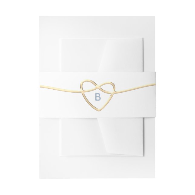 Bandeau De Faire-part Gold Rope Coeur Mariage Belly Band (Devant example)