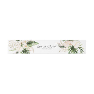 Bandeau De Faire-part Gold Tropical Foliage Floral Mariage