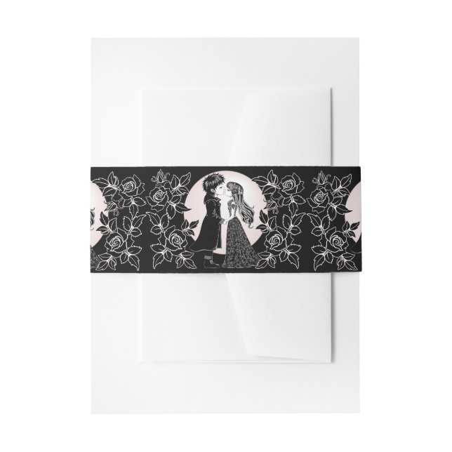 Bandeau De Faire-part Gothique Emo Enfants Kiss Valentine's Day (Devant example)