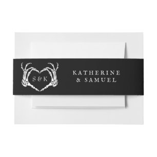 Bandeau De Faire-part Gothique Romantique Squelette main Halloween Maria
