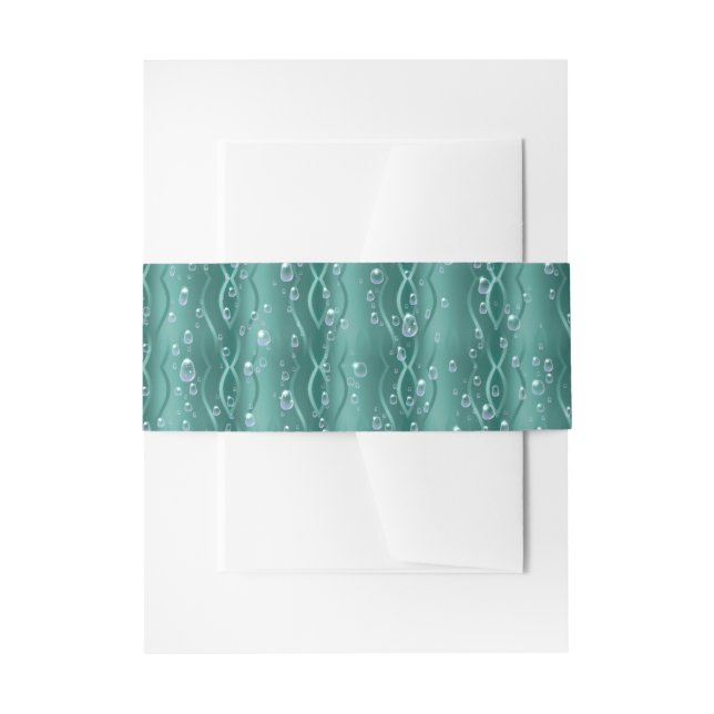 Bandeau De Faire-part Gouttes de pluie sur métal vert (Devant example)