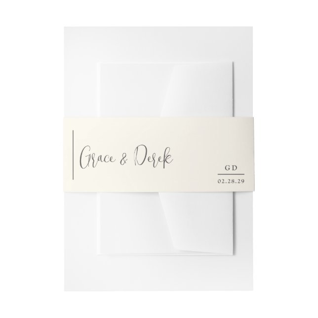 Bandeau De Faire-part Grace Ivory Mariage moderne (Devant example)