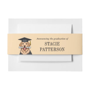 Bandeau De Faire-part Graduation personnalisée mignon Golden Retriever C