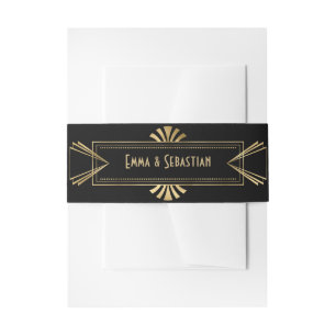 Bandeau De Faire-part Grand Monogramme art déco mariage Invitat