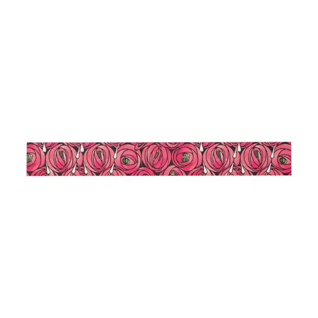 Bandeau De Faire-part Graphique rose Art Nouveau Rennie Macintosh (Plat)