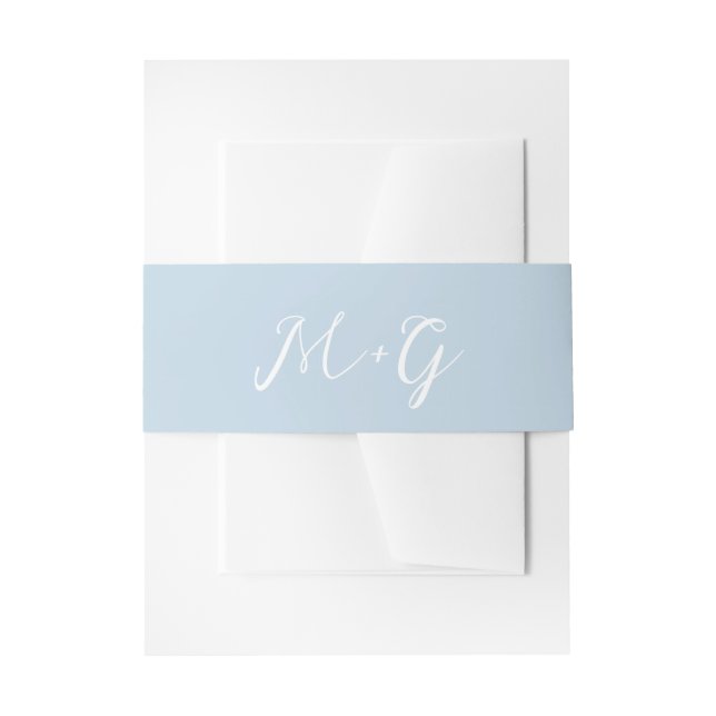 Bandeau De Faire-part Gras Script Poudre Bleu Mariage élégant (Devant example)