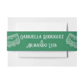 Bandeau De Faire-part Green Modern Wedding Belly Band