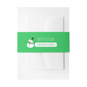 Bandeau De Faire-part Green Snowman, Noël