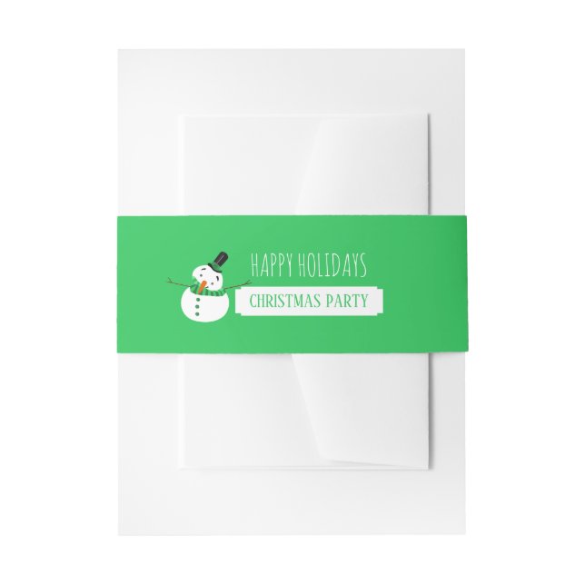 Bandeau De Faire-part Green Snowman, Noël (Devant example)