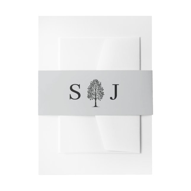 Bandeau De Faire-part Grey Aspen Tree Wedding (Devant example)