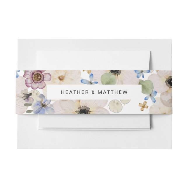 Bandeau De Faire-part Groupe de ventre floral Mariage moderne (Devant Example)