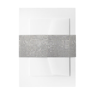 Bandeau De Faire-part Haute Gloire Argent Étincelle Simulée 