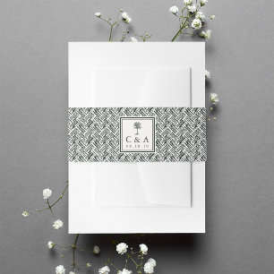 Bandeau De Faire-part Havana Palm   Mariage de monogramme