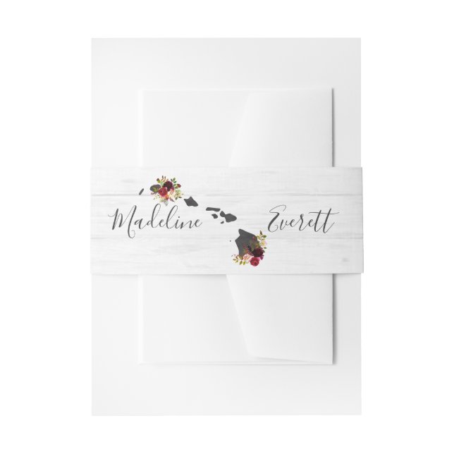 Bandeau De Faire-part Hawaii State Destination Russe Mariage Monogramme (Devant example)