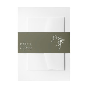 Bandeau De Faire-part HEIDI Olive Green Invitation Bande de ventre