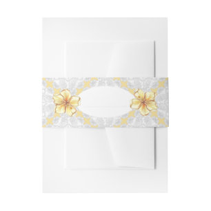 Bandeau De Faire-part Hibiscus & dentelle JAUNE