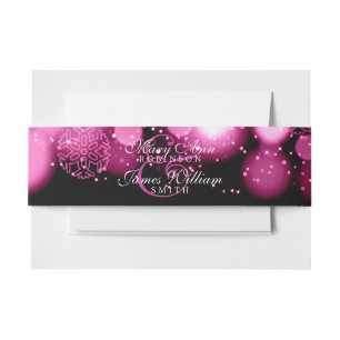 Bandeau De Faire-part Hiver élégant épousant les lumières roses