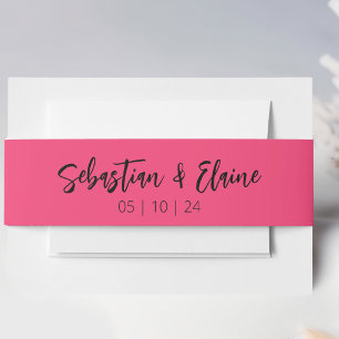 Bandeau De Faire-part Hot rose moderne Mariage amusant