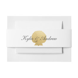 Bandeau De Faire-part Huile d'or Seashell Faux | Mariage Océan
