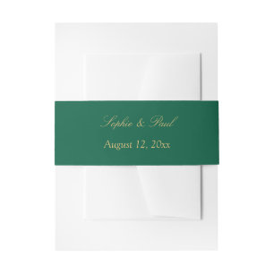 Bandeau De Faire-part Hunter Green Golden Beige Mariage