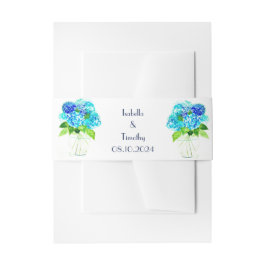 Bandeau De Faire-part Hydrangea Fleurs Bleues Floral Mariage élégant