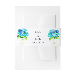 Bandeau De Faire-part Hydrangea Fleurs Bleues Floral Mariage élégant