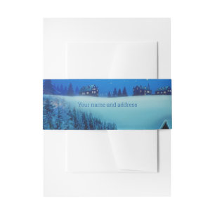 Bandeau De Faire-part Imaginaire de vacances hivernales neige