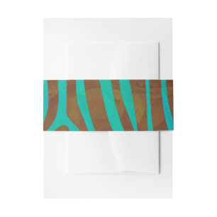 Bandeau De Faire-part Impression Brown et Turquoise Zebra