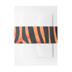 Bandeau De Faire-part Impression Zèbre Noir et Orange