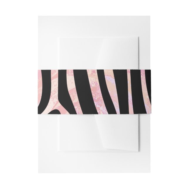 Bandeau De Faire-part Impression Zèbre Noir et Rose (Devant example)