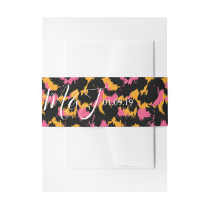 Bandeau De Faire-part Imprimé guépard coloré motif moderne mariage