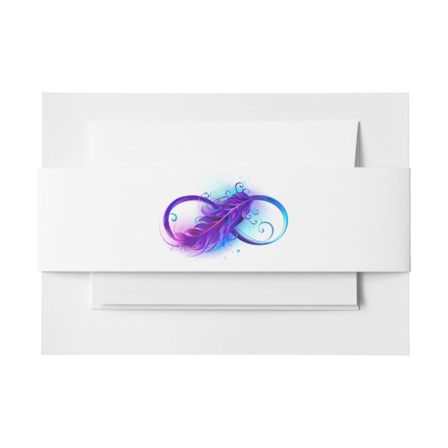 Bandeau De Faire-part Infinity with purple feather (Devant Example)