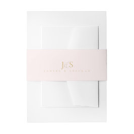 Bandeau De Faire-part Initiales de mariage simples et élégantes, blush I