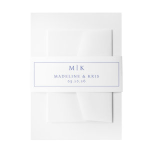 Bandeau De Faire-part Initiales élégantes marine