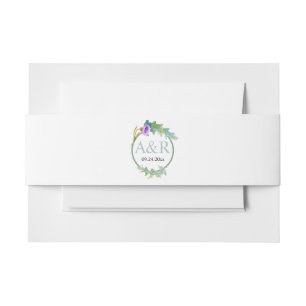 Bandeau De Faire-part Initiales et mariage à branche d'olivier stylisé