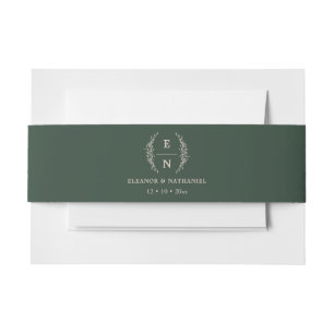 Bandeau De Faire-part Initiales florales empilées Monogramme Mariage
