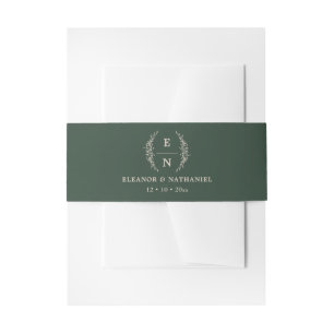 Bandeau De Faire-part Initiales florales empilées Monogramme Mariage