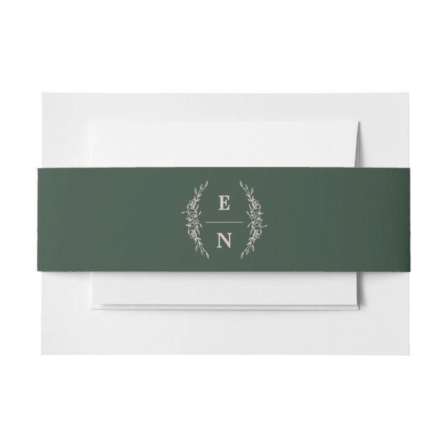 Bandeau De Faire-part Initiales florales empilées Monogramme Mariage (Devant Example)