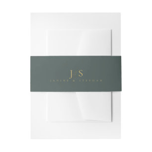 Bandeau De Faire-part Initiales Mariage Elegance Simple ID1022 vert