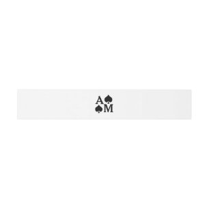 Bandeau De Faire-part Initiales mariages Black Spades Belly Band