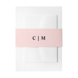Bandeau De Faire-part Initiales minimalistes de Mariage assez rose
