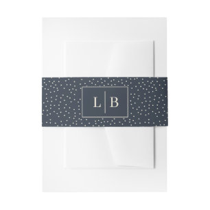 Bandeau De Faire-part Initiales minimalistes Navy sophistiquées