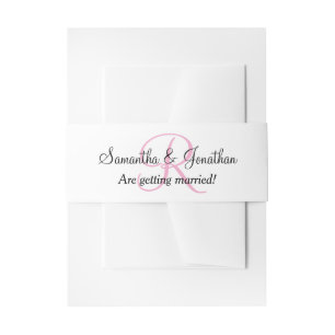 Bandeau De Faire-part Initiales Monogrammées Mariage Rose Pastel
